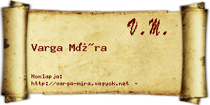 Varga Míra névjegykártya
